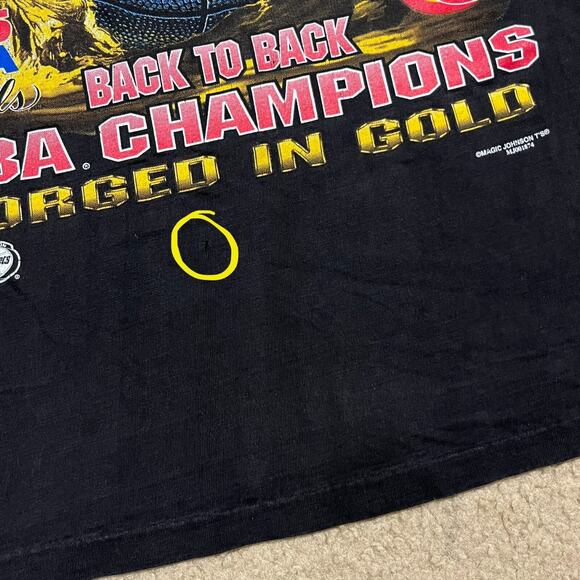 Vintage 90's Houston Rockets Forged In Gold Magic Johnson T Shirts Size XL - Picture 3 of 6